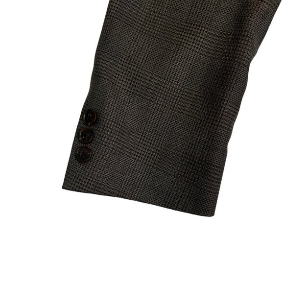 Hart Schaffner Marx men's Sport coat 44L gray brown plaid 2 button - Picture 3 of 8